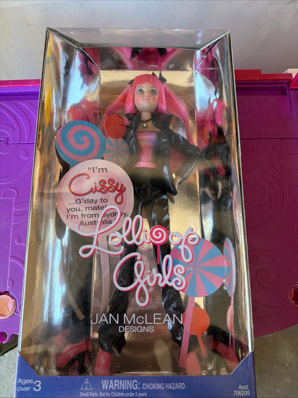 NIB Lollipop Girls Doll with Pink Hair Cissy from Australia